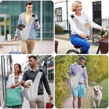 Сумка-переноска для собак CUBY, регульована, двостороння, для маленьких та середніх собак, звільняє руки, з ременем безпеки, кишеня на блискавці, знімна килимок для прогулянок, підкладка на плече, Зелений (застібка, Сірий, Регульована)