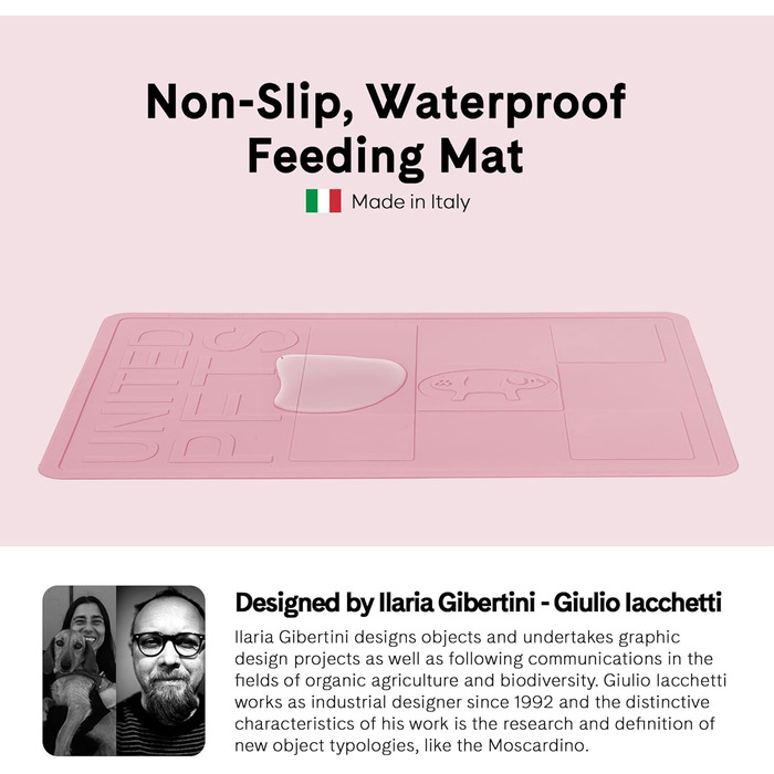 Підкладка під миску для собак та котів Mustafà Design, Італія, M, сіро-рожева (світло-сіра, світло-рожева)