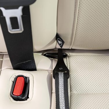 Автомобільний ремінь безпеки для собак Kurgo Swivel Tether з ISOFIX, регульований 38-56 см, сірий/чорний