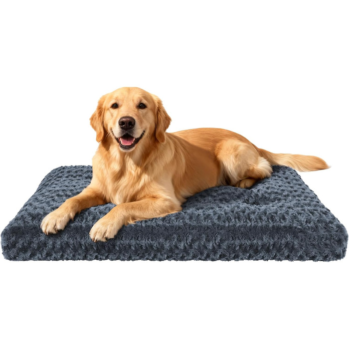 М'яке ортопедичне ліжко для собак Homaxy, великих порід, 105x68x10 см, темно-сірий, з неслизьким дном