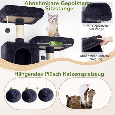 Драбина для котів Globlazer Kaktus XXL 195 см з 2 будиночками, 2 стійками, великою гамаком 50*33 см, кошиком. Стабільна велика драбина для котів, дорослих, відпочинку та ігор в приміщенні (F76).