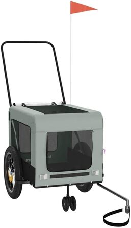 Причіп для велосипеда Gecheer для собак, чорний, з оксфордської тканини та металу, вантажний, транспортний, 93934, зелений (135 x 68.5 x 73.5 см, сірий)