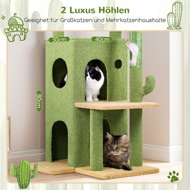 Кігтеточка Globlazer XL для великих котів та літніх тварин з будиночком, платформами та іграшками, 127 см