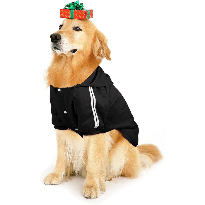 Теплий пуловер для собак NAMSAN — зимовий одяг для великих собак, чорний (2XL)