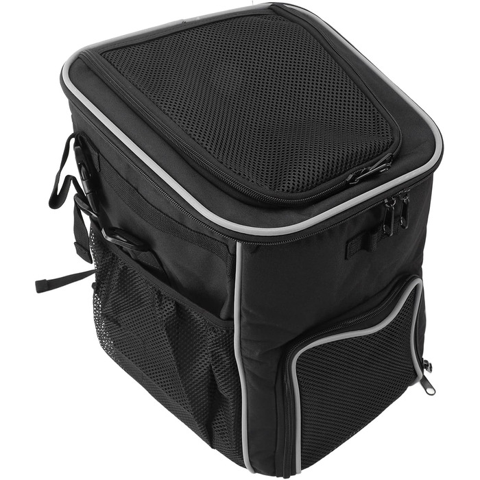 Корзина для собаки на велосипед, рюкзак для домашніх тварин та автокрісло для цуценят. Підходить для піших прогулянок, велоподорожей, кемпінгу. М'яка, розширювана, складана, для ролерів, електровелосипедів, велотримачів, котів (ЧОРНИЙ)