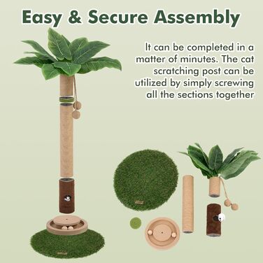 Драбина-подряпки для котів, 89,9 см, з іграшками: мисливський тунель та м'ячик, для кошенят та дорослих котів