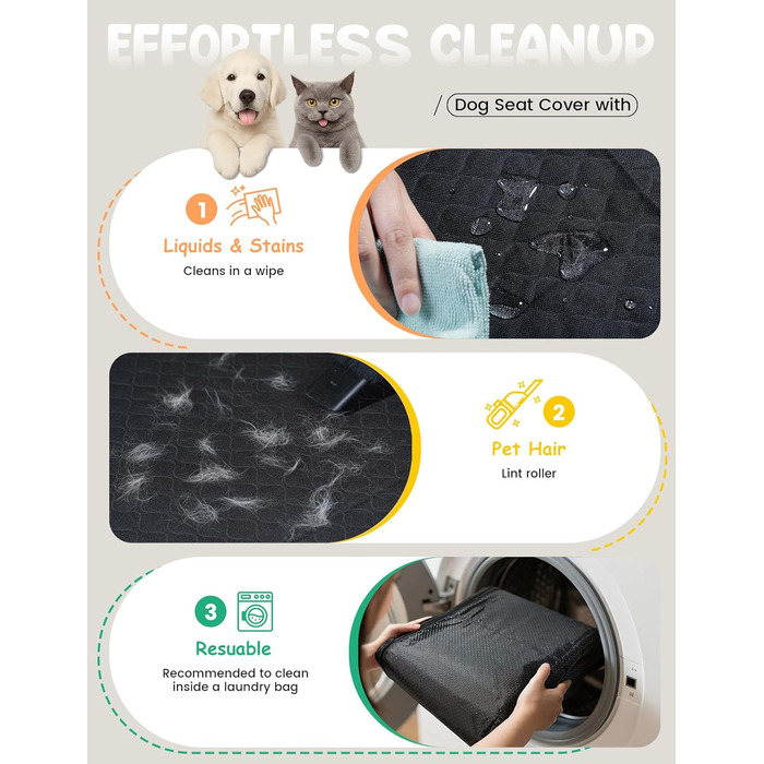 Захист для автосидіння для собак Lamicall: водонепроникний, з жорсткою основою та сіткою, для великих позашляховиків та пікапів