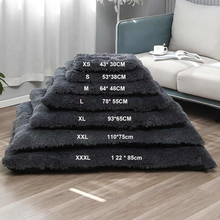 М'яке ліжко для собак та котів Rectangular, великий розмір, 65x50 см, колір кавовий