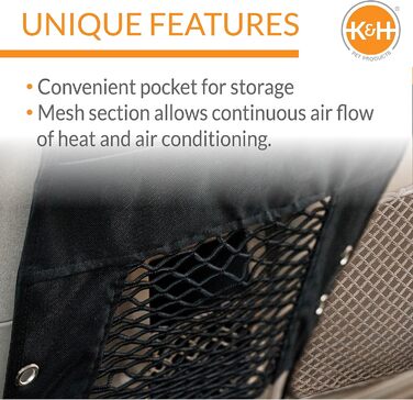 Сітчаста бар'єра для собак K&H Pet Products: безпека та комфорт у подорожах, чорна, 58 x 61 см