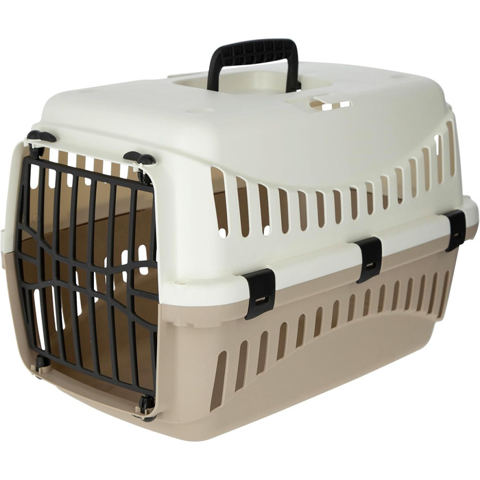 Kerbl Pet Transportbox Expedion: переноска для собак та котів, 45x30x30 см, пластик, до 10 кг, кремовий/taupe