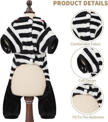 PETCUTE Зимовий теплий одяг для собак, куртка з мультмалюнком, одяг для маленьких, середніх та великих собак, пуловер для собак з кнопками, підходить для Лабрадора, Чихуахуа, Французького бульдога, XL, смугастий