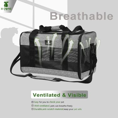 Трансформер для домашніх тварин X-ZONE: переноска для собак та котів, середнього та малого розміру, чорного кольору (44 x 28 x 28 см)