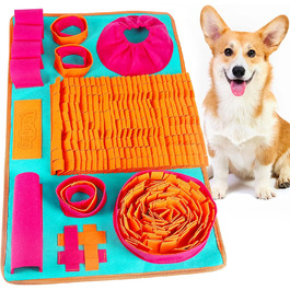 Інтерактивна килимок-нюхалка для собак та котів, сповільнює харчування, знімає стрес, оранжевий, червоний, блакитний