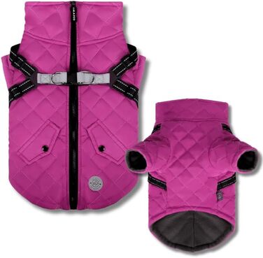 Зимова куртка для собак Lalzoo LUVI 2-в-1 з захистом від вітру та вологи – відображаюча куртка для маленьких та середніх собак, XL, рожева