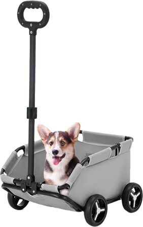 Транспортна переноска для собак та котів на колесах | Складана переноска-тролей для собак та котів (сіра)