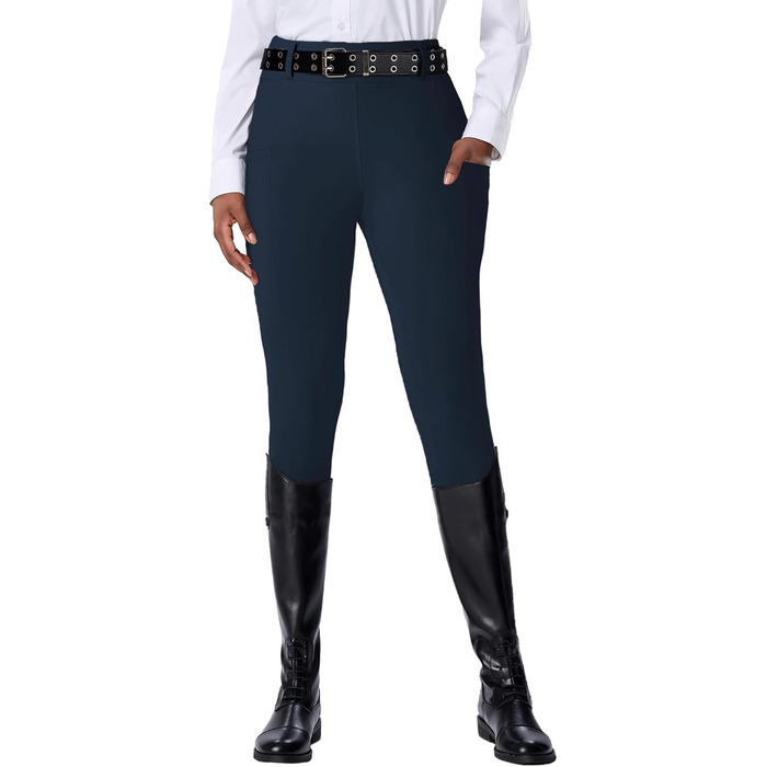 Жіночі рейтузи для верхової їзди DMVOD з силіконовим зчепленням - штани для верхової їзди (Темно-синій, XS)