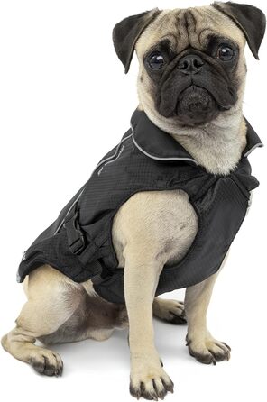 Водонепроникна куртка для собак Kurgo North Country з підкладкою та світлодіодним освітленням (Чорний, S)