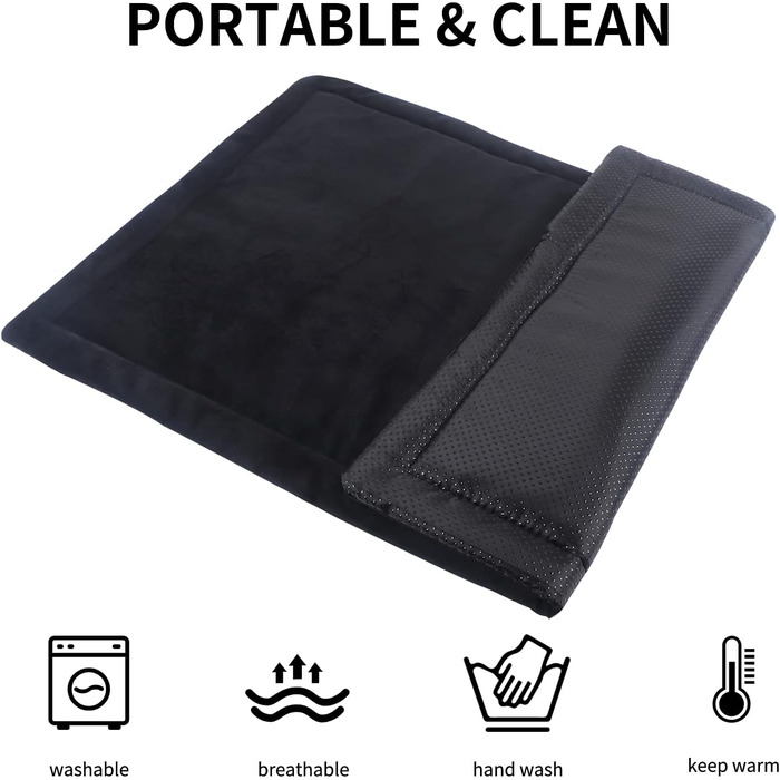 М'який килимок для собак та котів IEUUMLER FC004, 102*69 см, чорний. Легко миється, не слизький, теплий.