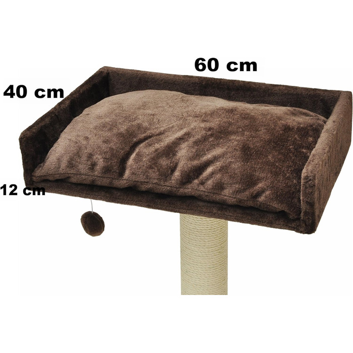 Лежанка Nanook Top для котячого дряпача з великим м'яким матрацом XXL 60x40 см, коричнева
