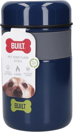 Контейнер для їжі для тварин з нержавіючої сталі, 473 мл, блакитний, BPA-free