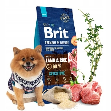 Сухий корм для собак BRIT Premium By Nature Sensitive Ягня, 15 кг