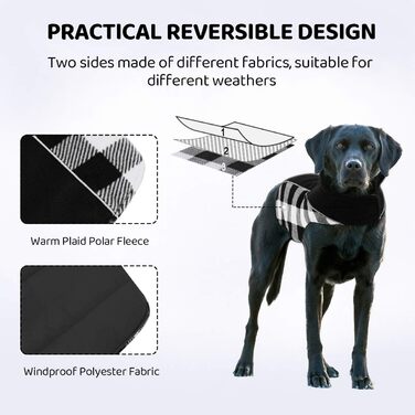 Теплий зимовий одяг для собак CITEITOILE з захистом живота, світловідбиваючими елементами, отвором для повідка, XXL (Чорний)