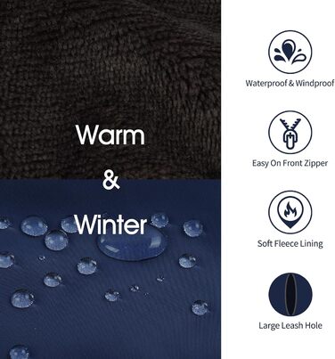 Зимові куртки та манто для собак IECOii: тепла, вітро- та водонепроникна модель, зелений, M (військово-зелений), блакитний