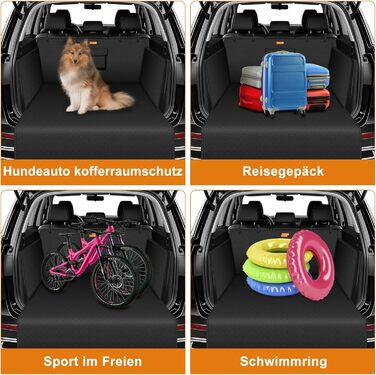 Захист для багажника автомобіля Alfheim для собак - водовідштовхувальний та легкий у догляді - універсальний. Килимок у багажник з захистом краю вантажного отвору (чорний, потовщений)