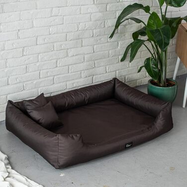 Ортопедичне ліжко для собак Puffi Orto, велике, середнє, маленьке - подушка для собак, килимок для собак з поліестеру - водонепроникне, зносостійке, знеболююче (4XL+|180x130см, Коричневий)