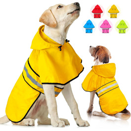 Водонепроникний дощовик для собак Weesiber з отвором для повідка, жовтий (S)