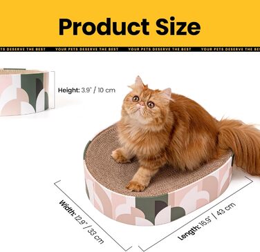 Кігтеточки для котів Conlun 2 в 1: овальні, з мискою та гніздом. З гофрокартону, для лежання та точіння кігтів. Розмір 43x33x10 см