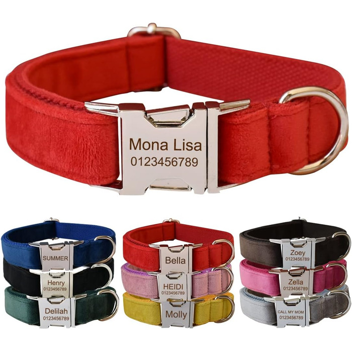 Іменний нашийник для собак з металевою застібкою, індивідуальні адресники для тварин з гравіюванням імені, номера телефону та адреси (Стиль B)