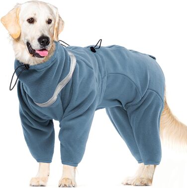 Теплий зимовий пуловер для собак з мікрофлісу, з дзвіночком, для маленьких, середніх та великих собак, зелений (L, світло-блакитний)