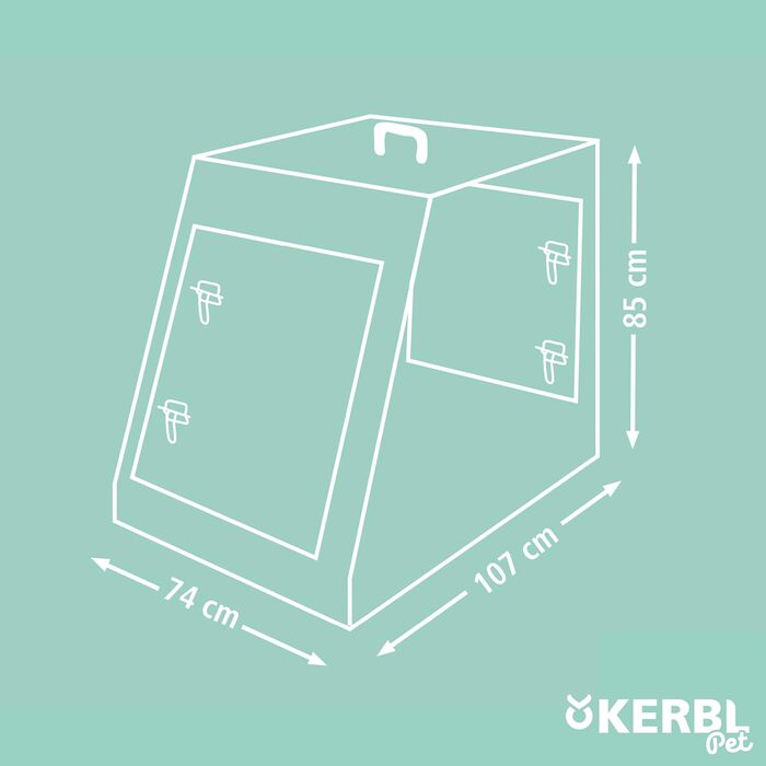 Клітка для перевезення тварин Kerbl 81369, складна, 107×74×85 см, 2 двері, чорна
