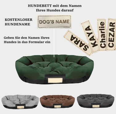 Гіркий собачий лежак для великих собак XL 115x95 см. Персоналізований з іменем собаки. Водонепроникна подушка для собак. Лежак для собак для дому (XXL 130 x 105 см, зелений)