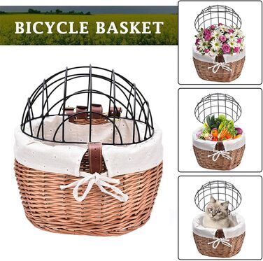 Плетенний кошик для тварин на велосипед: кошик для собак та котів, з металевим каркасом | Weidekorb