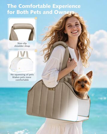 Pecute Сумка-переноска для собак та котів до 4 кг, легка складана переноска для тварин (Хакі)