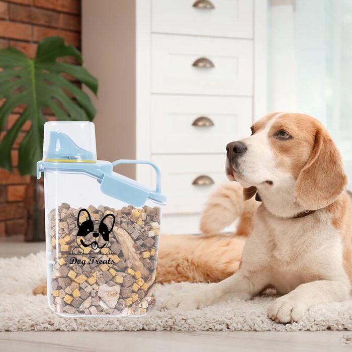 Контейнер для корму для собак 2.8L, водонепроникний, BPA-free, прозорий, зелений