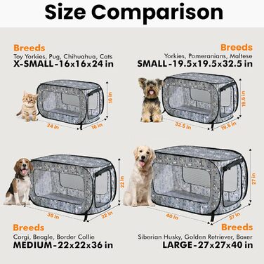 Складаний будиночок для котів і собак Beatrice Home Fashions, портативний, 91,4×55,9×55,9 см