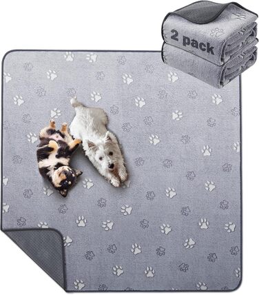 Підкладки для тварин PICK FOR LIFE, 2 шт. - швидко поглинаючі, 92x122 см, для цуценят та дорослих собак, сірі