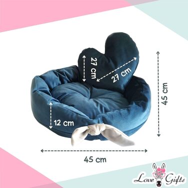 М'яке лежанка-подушка для собак Love Gifts® | Підходить для середніх та маленьких собак | Ортопедична лежанка | М'яке ліжко-подушка (Блакитний)