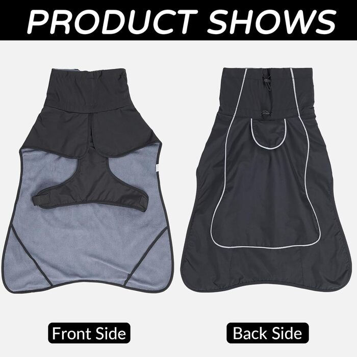 Водонепроникний собачий плащ, тепла куртка для собак з шлейкою, світловідбиваючий цуценячий плащ з флісовою підкладкою для великих, міцних собак, холодна погода, для використання в приміщенні та на вулиці, Зелений, Розмір: зелений (Чорний, L)