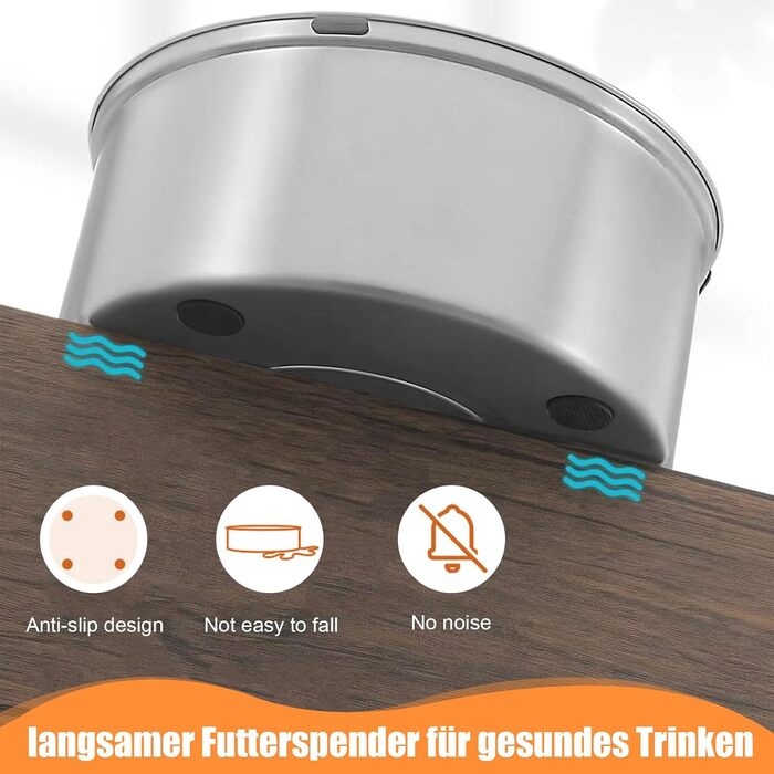 Миска для собак 3L без розливання, нержавіюча сталь, плаваюча годівниця, протиковзаюче дно, для цуценят та кошенят, здорове пиття
