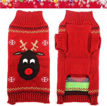 Пуловер для собак ABRRLO з бавовни, теплий зимовий костюм для святкування Нового року, розмір XXL, KitzD