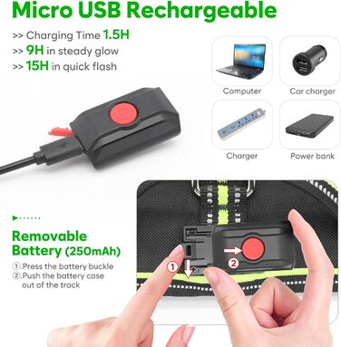 Світлодіодне обіднє світловідбиваючий нашийник для собак з ручкою, перезаряджається, для безпеки вночі, середніх та маленьких собак (L, Зелений)