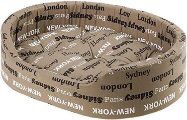 Крісло-лежанка для собак та котів Ferplast, 55 x 41 x 15 см, бавовна, коричнево-бежеве