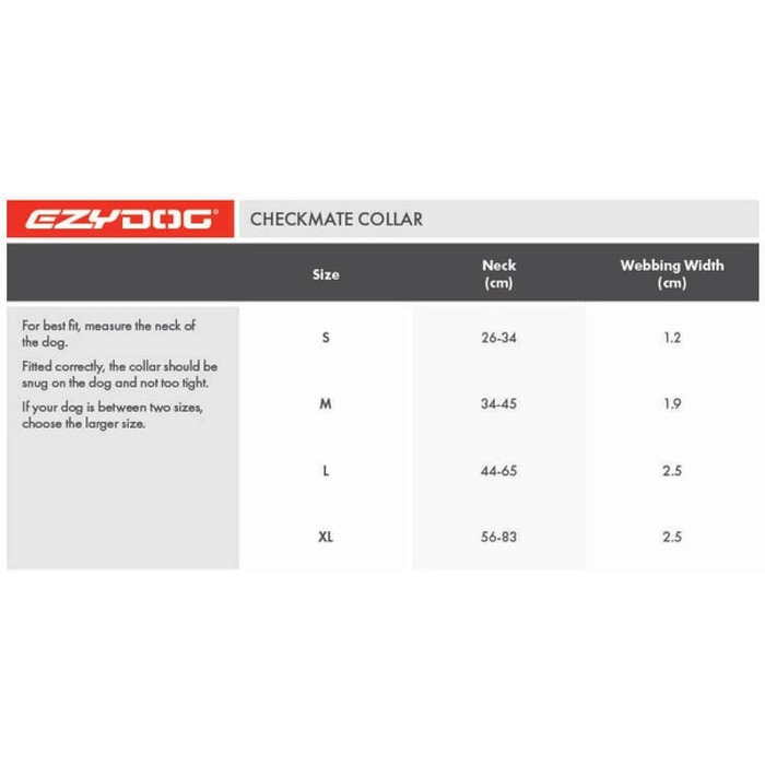 Нашийник для собак EzyDog Checkmate - нашийник-стоппер для собак, навчальний нашийник для дресирування. Підходить для великих, середніх та малих собак (S, чорний)
