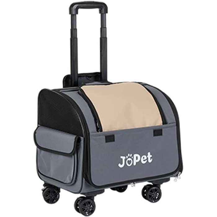Транспортувальна сумка для тварин на колесах, рюкзак для собак та котів, маленька переноска для тварин, сумка для подорожей, візок для тварин, м'яка переноска з колесами, оливковий (сірий) колір