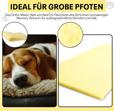 Ортопедичне ліжко для собак Best For Pets: миється, з віскоеластичної піни, з пам'яті ефекту, складне, 85x65x4 см