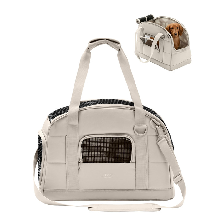 Транспортна сумка для собак Larkson Tjark (до 8 кг) Бежева - для подорожей літаком, підходить для собак та котів